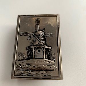 Vintage Dutch Silver Matchbox Holder from Holland
